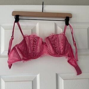 Victoria's Secret Hot Pink Lace Underwire Bra